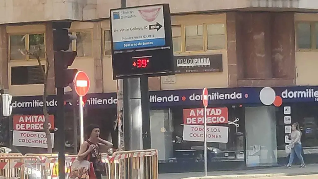 Termómetro en la calle de Tres Cruces