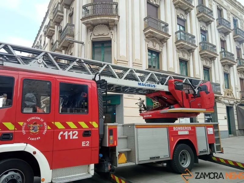 Bomberos en la Plaza de la Constitución