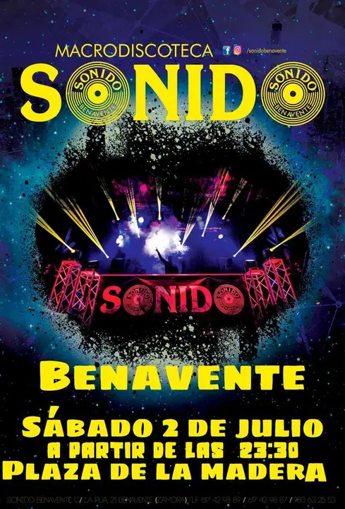 Cartel marcodiscoteca Sonido dentro de las fiestas de La Veguilla