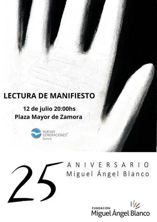 Cartel homenaje Miguel Ángel Blanco en Zamora