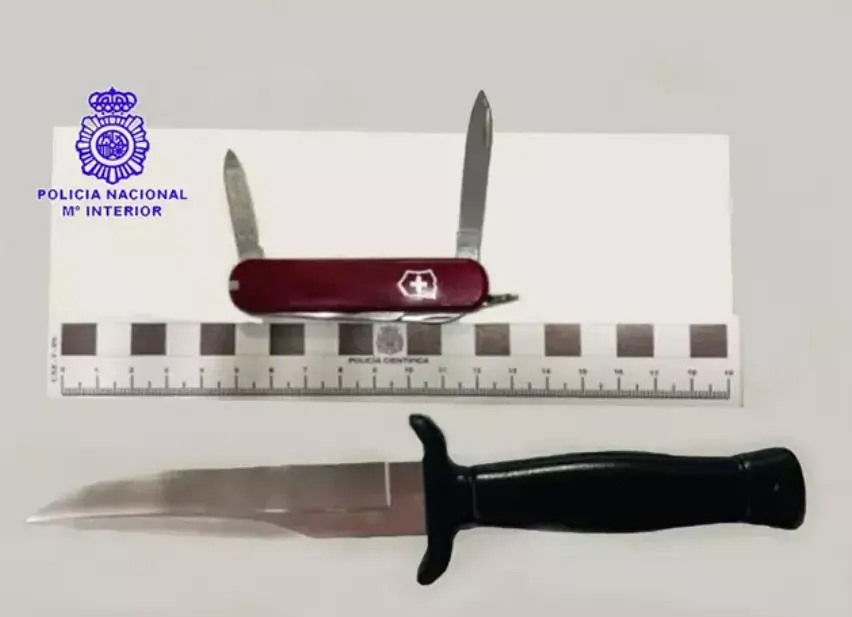 Puñal intervenido. Fotografía: POLICIA NACIONAL DE VALLADOLID