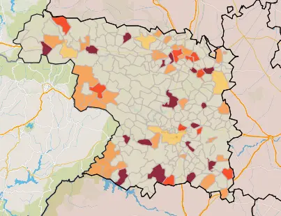 Mapa IA municipios a siete días (9 de agosto)