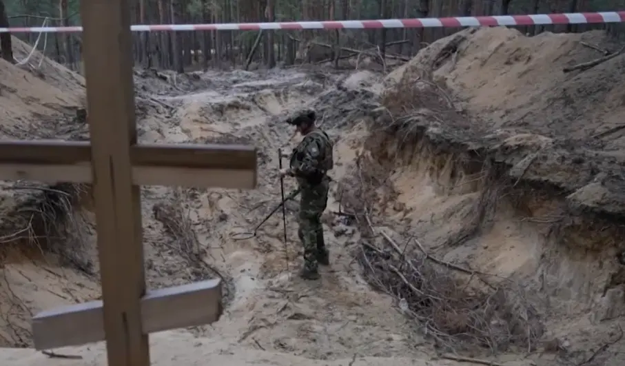 Detección fosas Izium. Fuente: RTVE