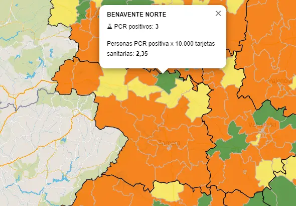 Mapa ZBS casos activos a 7 días (16 de septiembre)