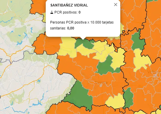 Mapa ZBS casos activos a 7 días (23 de septiembre)