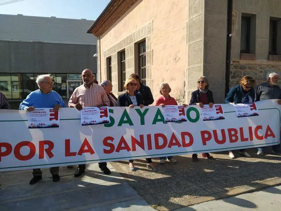 Protesta sanitaria Bermillo y Revuelta por la España Vaciada. Fotografía: CEDIDA
