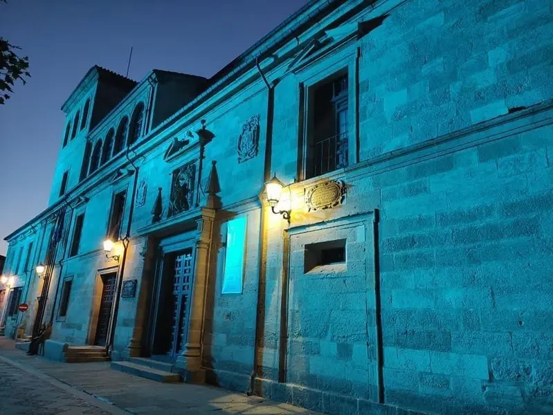 La Diputación iluminada de azul