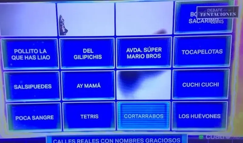 Panel con nombres graciosos de calles