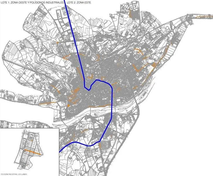 Plano de las calles que se asfaltarán