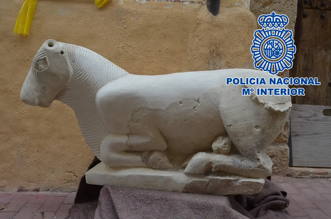 Escultura íbera recuperada. Fotografía: Policía Nacional