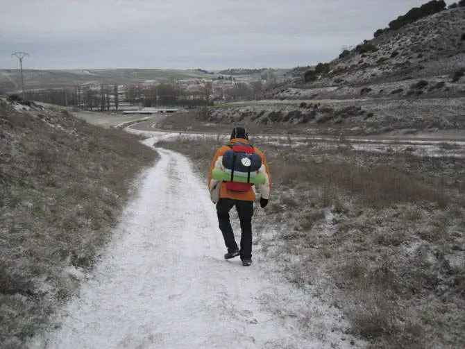Un peregrino durante el invierno