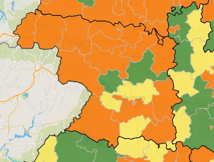Mapa ZBS casos activos a 7 días (11 de noviembre)