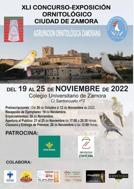 XLI Concurso Exposición Ornitológico Ciudad de Zamora