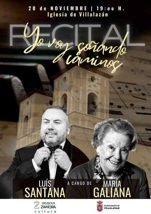 Cartel recital María Galiana y Luis Santana en Villalazán