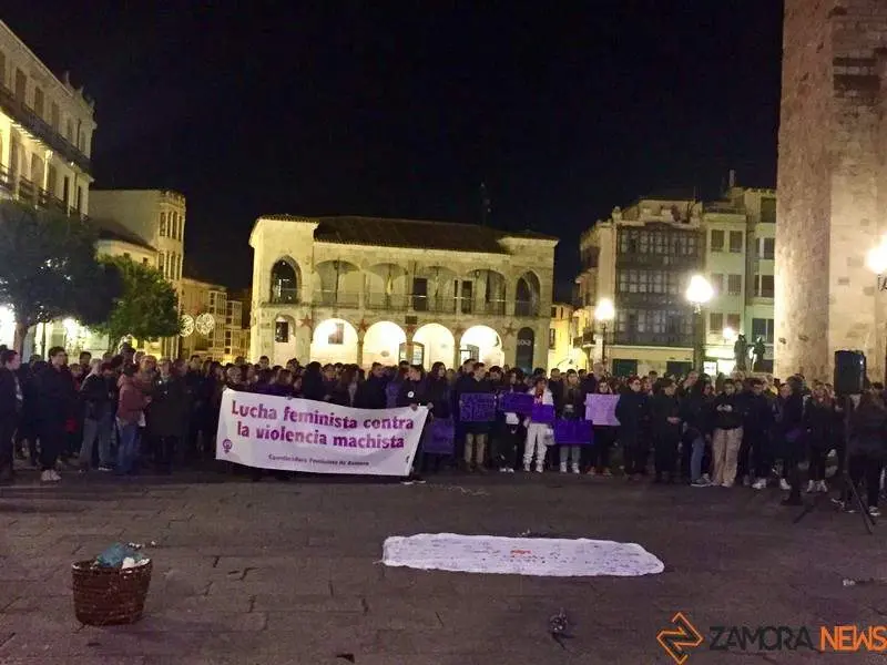 El morado vuelve a tomar la Plaza Mayor de Zamora por el 25N