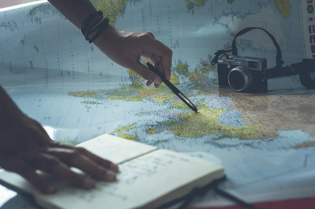 Mapa. Fotografía de archivo de viajes