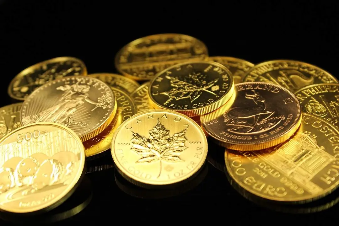 Colección monedas antiguos. Fotografía de archivo