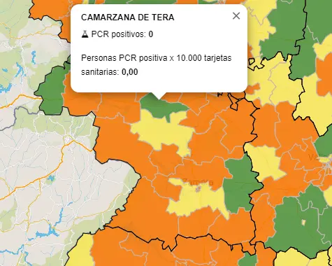 Mapa ZBS casos activos a 7 días (23 de diciembre)