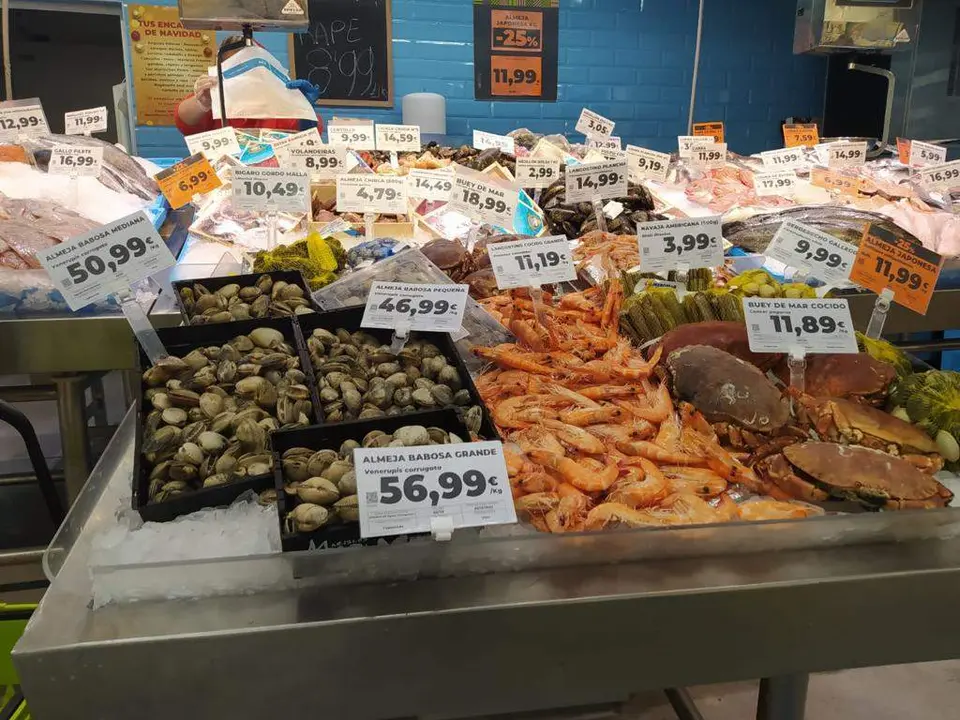 Supermercado zamorano en durante el día de Nochebuena