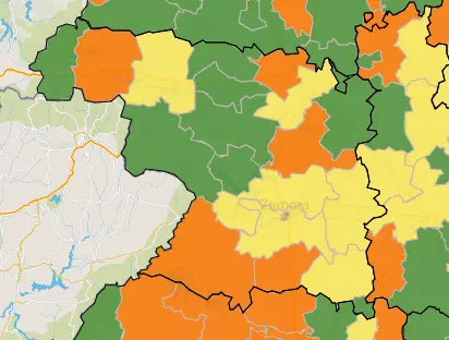Mapa ZBS casos activos a 7 días (30 de diciembre)