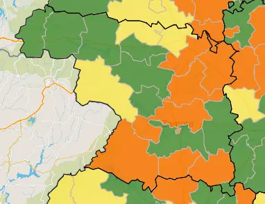 Mapa ZBS casos activos a 7 días (13 de enero)
