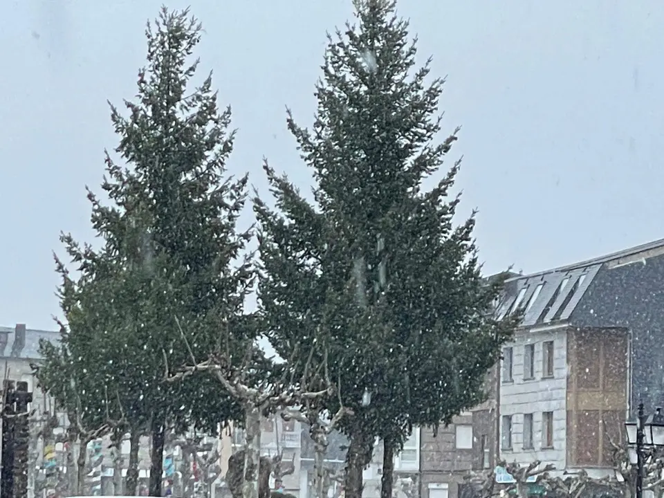 Nieva en Puente de Sanabria