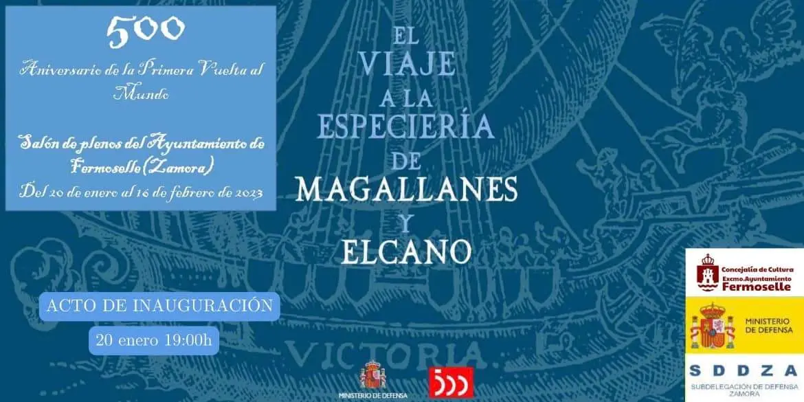 Cartel exposición 500 aniversario primera vuelta al mundo en Fermoselle