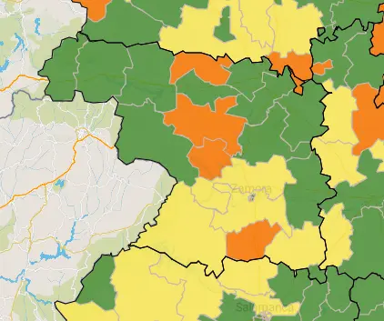 Mapa ZBS casos activos a 7 días (20 de enero)