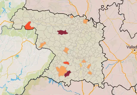 Mapa IA municipios a siete días (24 de enero)