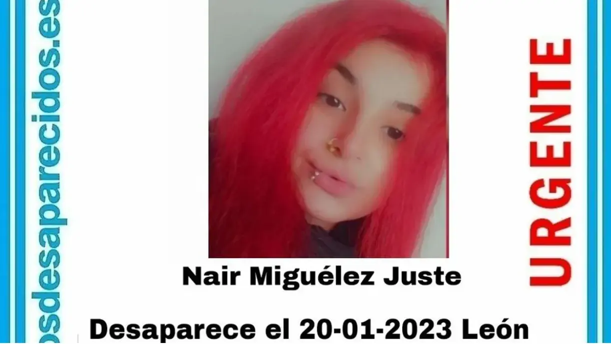 Nair Miguélez Juste, una menor de 14 años desaparecida en León el 20 de enero