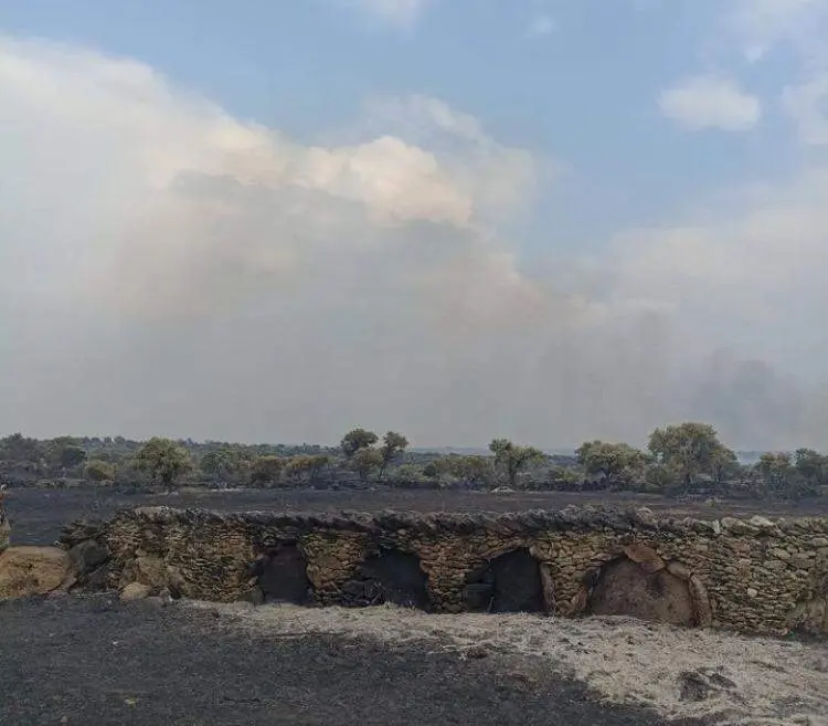 Imagen de las paredes tras el incendio de Roelos. Fotografía: @roelosdesayago