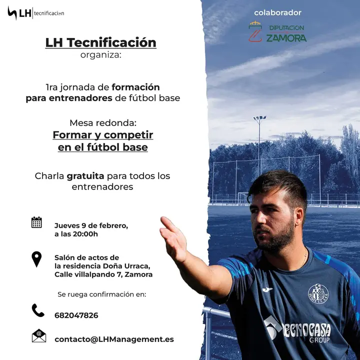 Cartel sobre la I Jornada de formación para los entrenadores del fútbol base