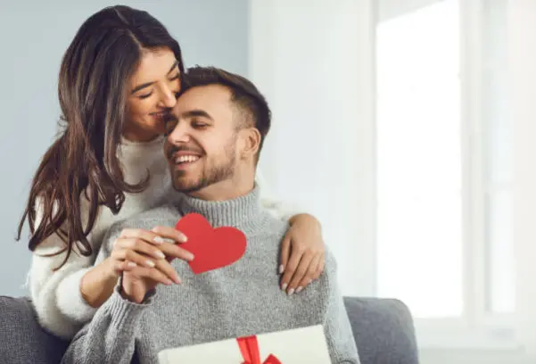 Pareja en San Valentín. Fotografía de archivo