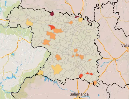 Mapa IA municipios a siete días (7 de febrero)