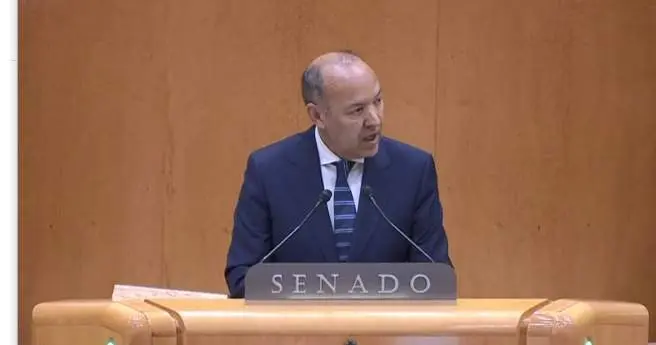 José María Barrios durante su intervención en el Senado