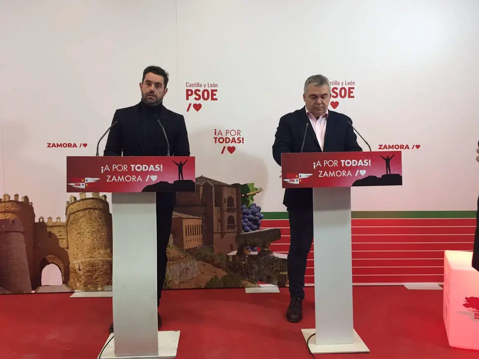 Antidio Fagúndez y el Secretario de Organización Federal del PSOE, Santos Cerdán, en Zamora