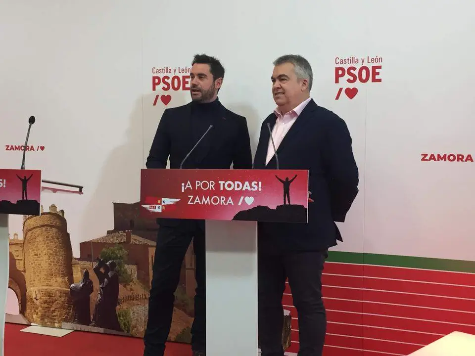 Antidio Fagúndez y el Secretario de Organización Federal del PSOE, Santos Cerdán, en Zamora