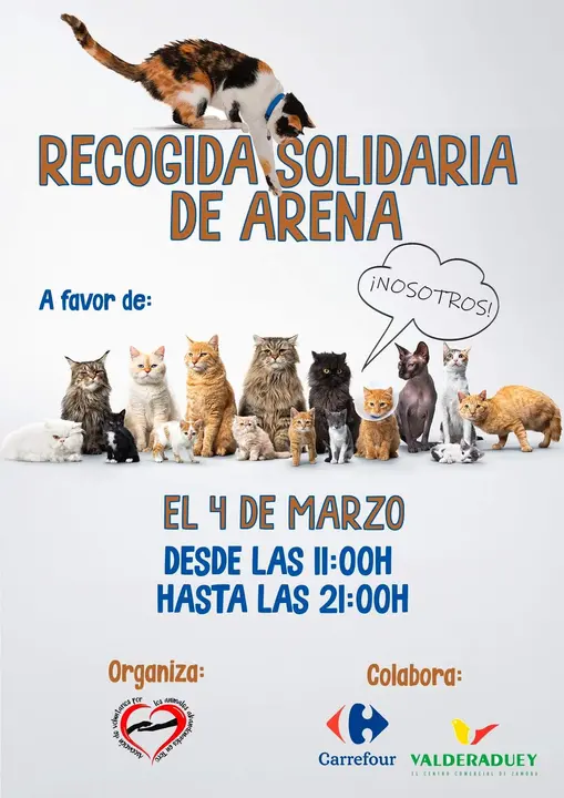 Donación arena Animales Abandonados en Toro