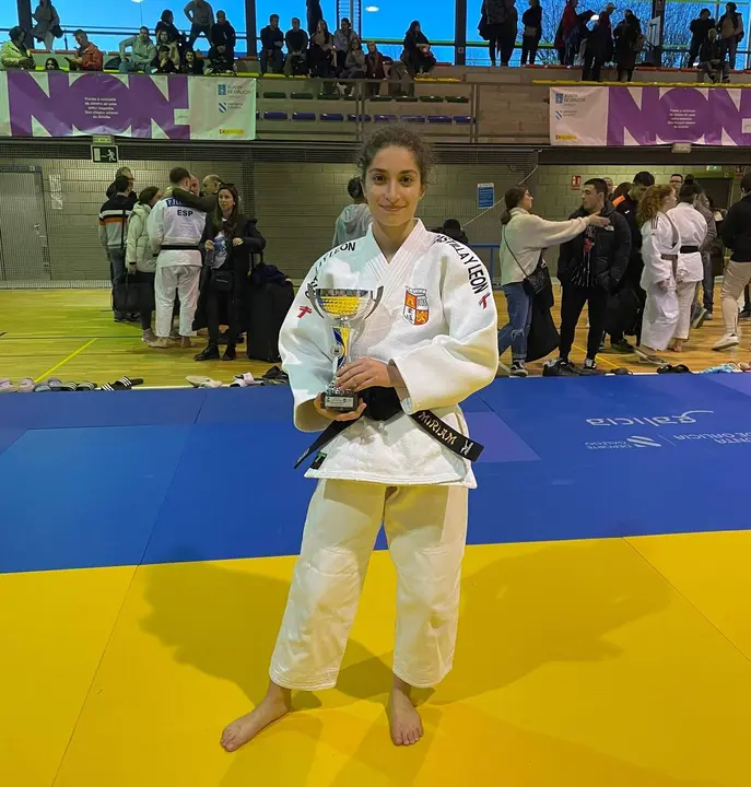 Miriam Silvares tras su actuación en el Campeonato de España de judo júnior