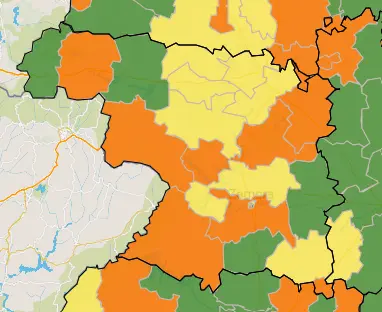 Mapa ZBS casos activos a 7 días (17 de marzo)