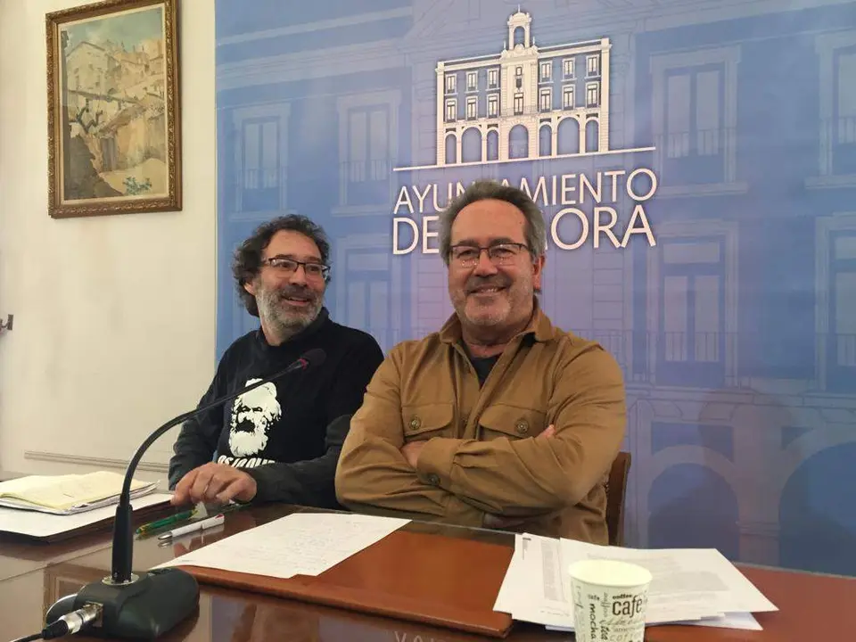 Francisco Guarido y el teniente de alcalde, Miguel Ángel Viñas