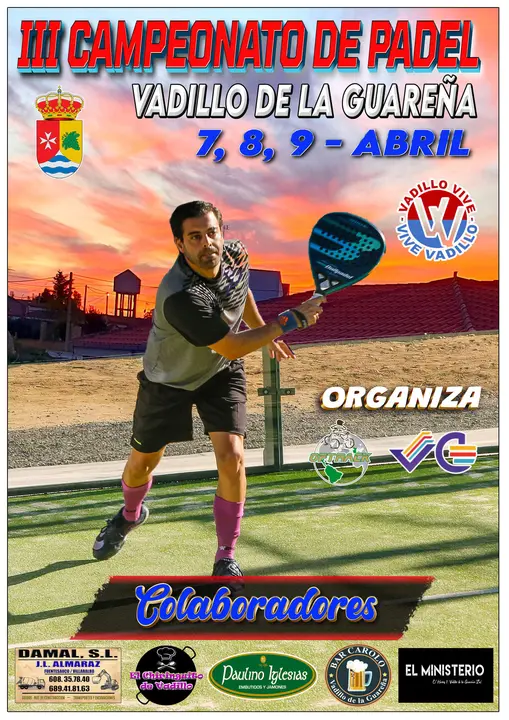 Cartel del campeonato de pádel de Vadillo de la Guareña