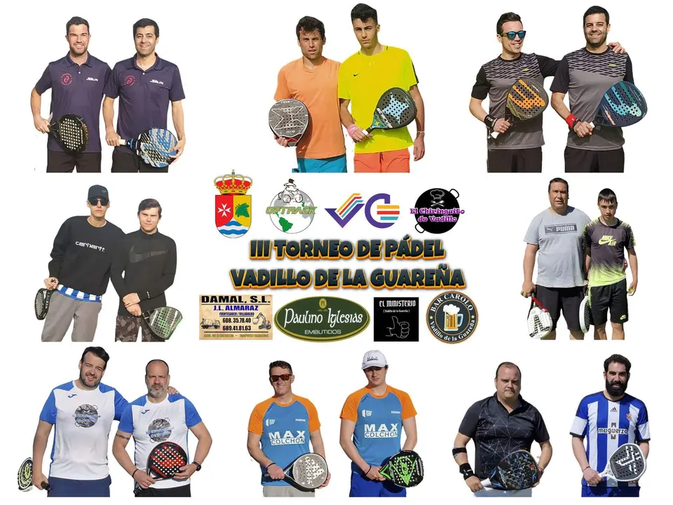 Cartel homenaje a todos los participantes del campeonato de pádel