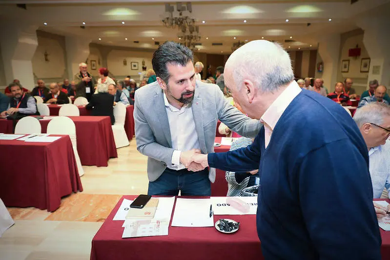 Luis Tudanca durante las jornadas "Jubilarse no es acabarse" organizadas por la UJP- UGT
