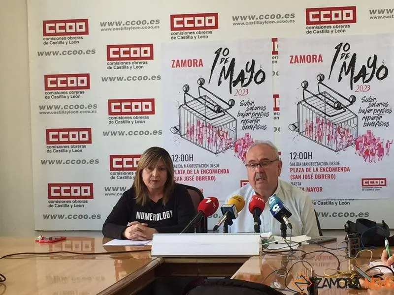 doble manifestación en Zamora por el Día del Trabajado CCOO