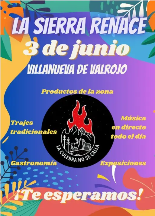 Cartel evento solidario de La Sierra de la Culebra en Villanueva de Valrojo