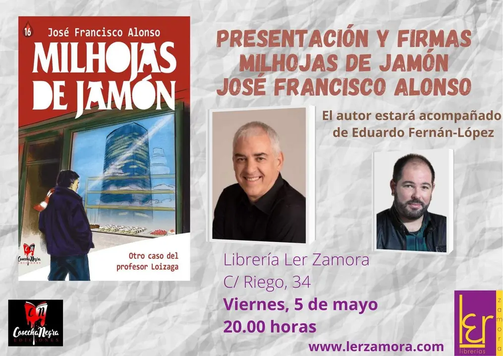 José Francisco Alonso presentará “Milhojas de jamón” en Ler Zamora
