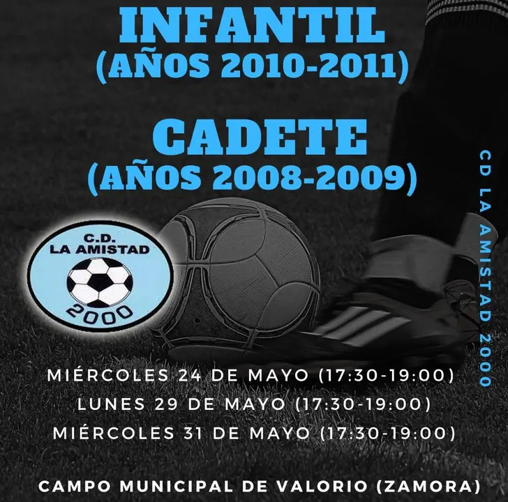 Cartel de las jornadas de captación del CD Amistad 2000