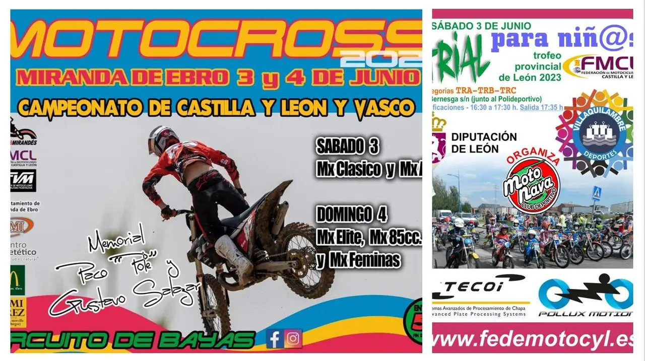 cartel de las competiciones del fin de semana