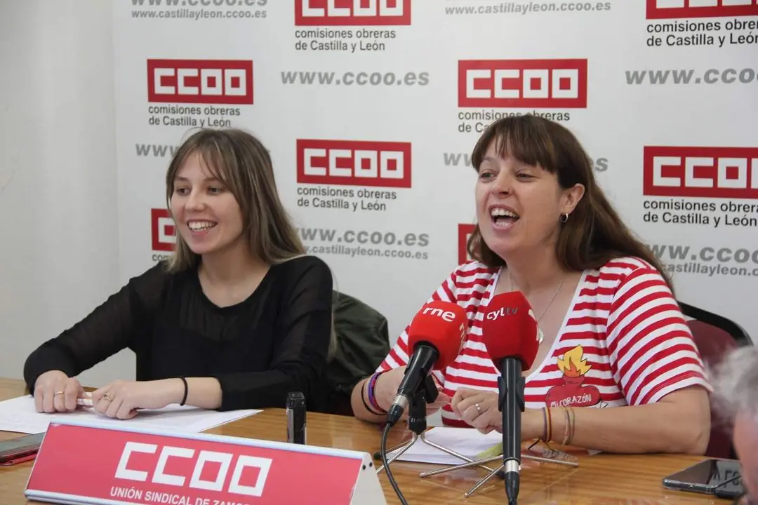 Verónica Huerga Gíria, Responsable de Hábitat CCOO Zamora y Sonia Álvarez Ratón,
Responsable del Sector de UGT Zamora